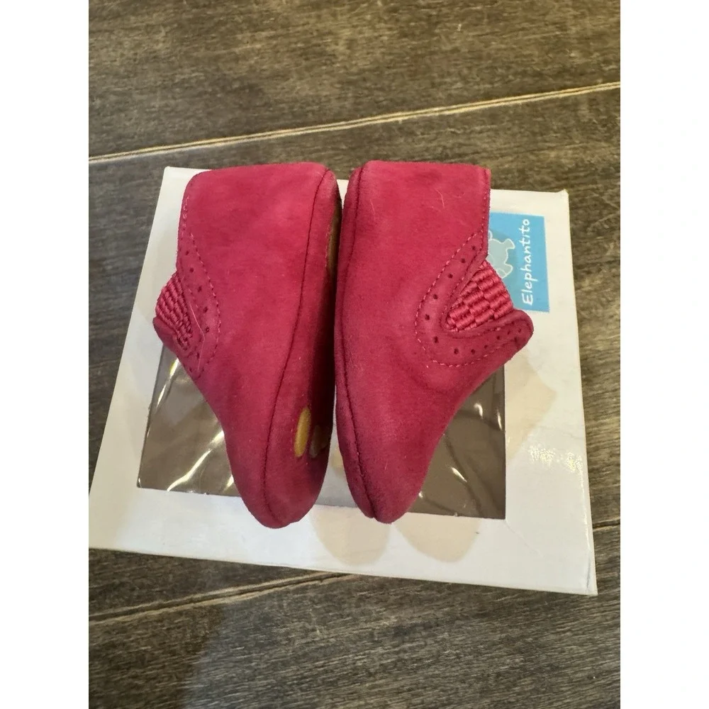 Elephantito Kids' Baby Slippers-K‎ Crib Shoe Suede Fuchsia Size 0M